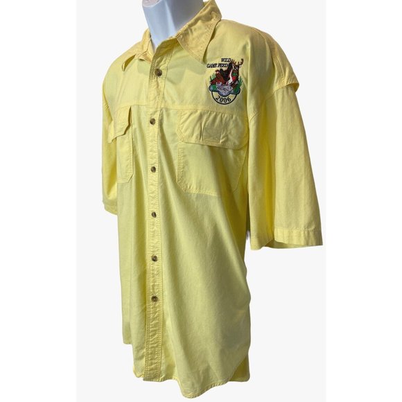 World Wide Sport Men's XL Vented Short Slv Fishing Hiking Yellow, Logo 2006 - Picture 2 of 10